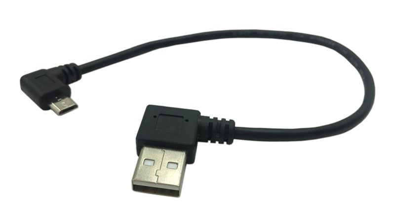 CERRXIAN 9Inch Micro USB Cable Combo Right Angle Micro USB 5 Pin Male to USB 2.0 Type A Right Angle Male Data Sync and Charge Cable (Black)(2-Pack,RR) - Image 2